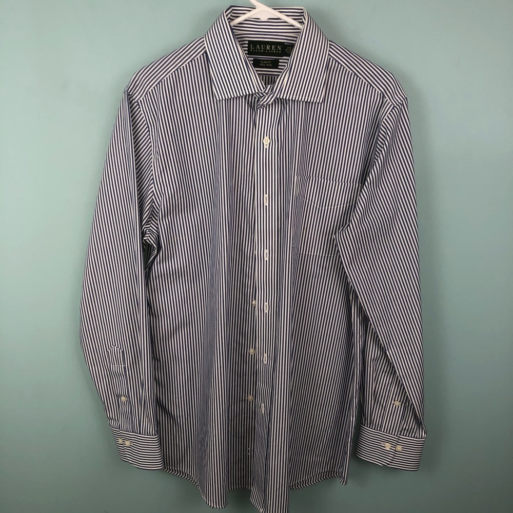 NWOT Ralph Lauren stripe buttonup blue dress shirt